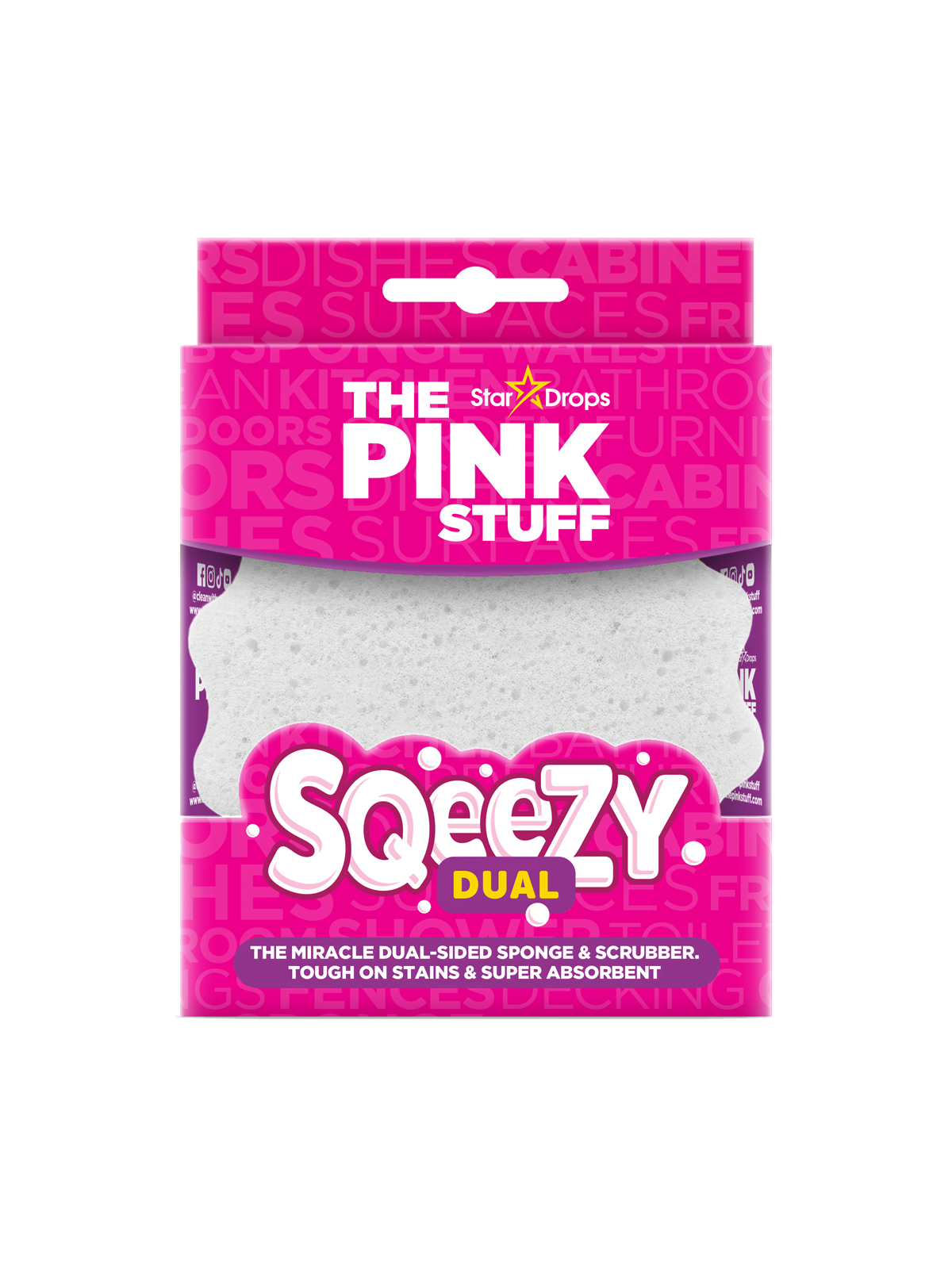 The Pink Stuff Sqeezy Dual Sided Sponge & Scrubber