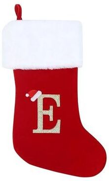 Uplift Picks Personalized Alphabet Christmas Stocking Gift Bag Hanging Ornament e 16 X 16 Cm