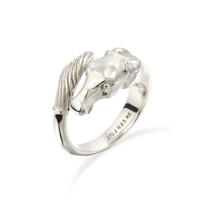 Silberring KUZZOI "Ring Pferd 925 Sterling Silber" Gr. 66, silber, Fingerringe, Herren, 66, Silber 925 (Sterlingsilber), Silberring