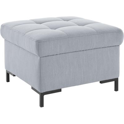 Hocker OTTO PRODUCTS "Grazzo", silber, B:64cm H:43cm T:64cm, 100% Polyester (recycelt), Hocker, Polsterhocker Sitzhocker, hochwertige Stoffe aus recyceltem Material, Steppung im Sitzbereich