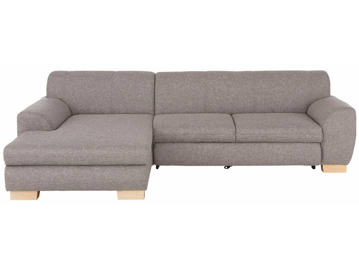 Ecksofa, Struktur Fein, Silber, 277×84 cm, Mit Bettfunktion, Klassisch, Home-affaire