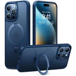 Torras Upro Ostand Matte (Apple iPhone 15 Pro Max), Smartphone Hülle, Blau