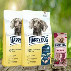Happy Dog Fit & Vital Light Calorie Control 2 x 12 kg + Happy Dog Dental Rolls *geschenkt*
