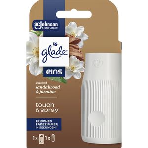 glade Raumduft eins, touch & spray, 10 ml, Starterset, sofortiger Frischeschub, Sandalwood & Jasmine