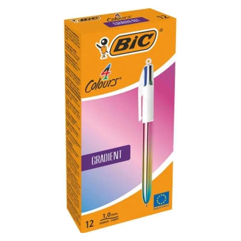 Bic Druckkugelschreiber 4 Colours Gradient, farbig sortiert (12x) (511034)