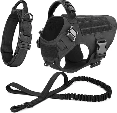 Uplift Curations Large Dog Harness And Leash Set Training Walking Vest For German Shepherds And Malinois m black Set