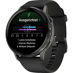 GARMIN Venu 4 45 mm Smartwatch Edelstahl und faserverstärktes Polymer Silikon, 22 mm, Handgelenkumfang 135-200 Schwarz/Schiefergrau