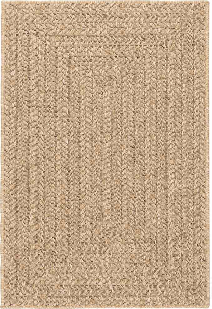 House of Hampton Rug ZIZUR Jute Look Indoor and Outdoor Brown Rectangle 140 x 200cm