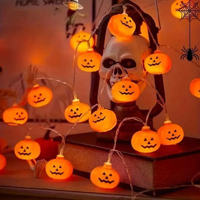 Uplifted Finds 3D Pumpkin LED String Light Battery Powered Halloween Decorative Lamp 10 Or 20 LEDs 3 M 20 Leds