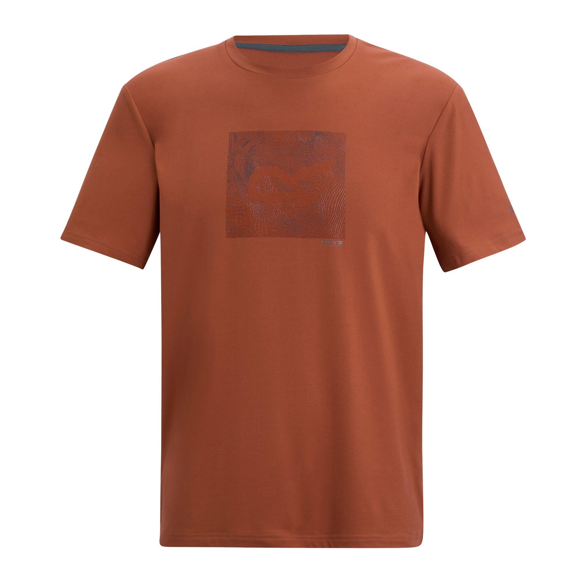 Regatta Heren Fingal Topografisch T-Shirt (Baksteen)