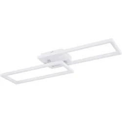 Deckenlampe LED Esszimmer Wohnzimmerlampe modern LED Deckenleuchte weiß eckig, 1x 24W 1400lm 3000K, LxH 71x7,5 cm