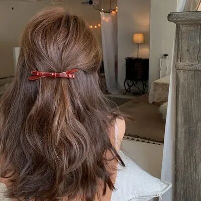 Multisell Products Hub Korean Hairpin Headdress Clip For Girls, Influencer Style Bow Head Clip, Perfect For Banged Hairstyles And Side Clips red