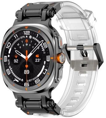 Everyday Crate Samsung Galaxy Watch Ultra 47mm Silicone Watch Band With Quick Release Connector Adjustable Sport Strap transparent