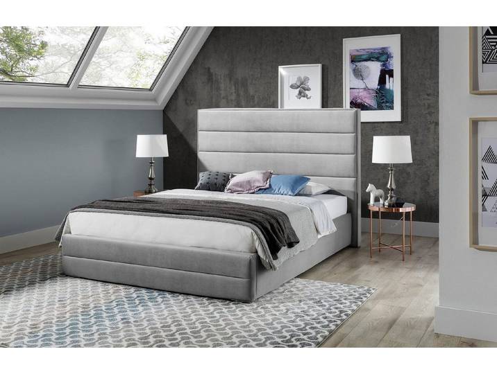 Xlmoebel Polsterbett Graues Bettgestell für modernes Schlafzimmer im Luxus-Design, Made in Europa
