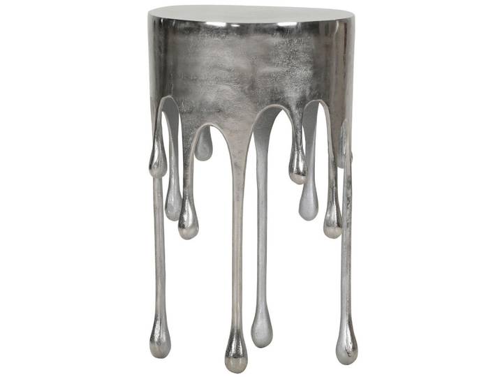Ambia Home Beistelltisch, Silberfarben, Metall, rund, rund, 37x64x37 cm, Wohnzimmer, Wohnzimmertische, Beistelltische, Beistelltische Metall