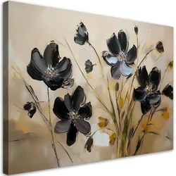 WANDBILD bemalte mohnblumen