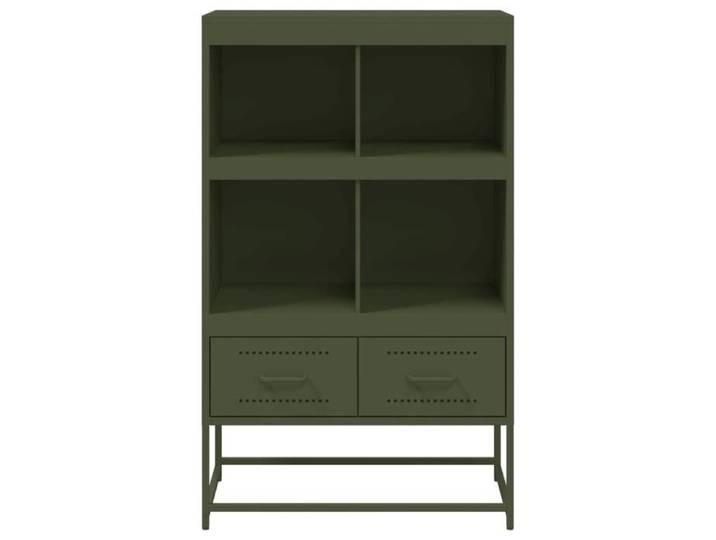 Vert Commode Salon CHIC Buffet haut/armoire latérale vert olive 68x39 x111 5 cm acier N11984