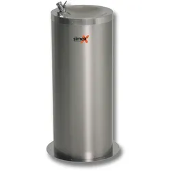 Wasserspender Simex für den Außenbereich aus Edelstahl, zur Verankerung im Boden