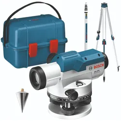 Bosch Optisches Nivelliergerät GOL 20 D, mit Baustativ BT160, Messstab GR 500 - 0601068402