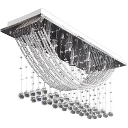 vidaXL Weiße Deckenlampe mit funkelnden Glasperlen 8 x G9 29 cm
