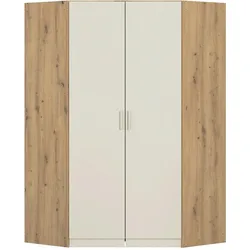 Drehtürenschrank Celle-Super Weiß/Eiche Artisan