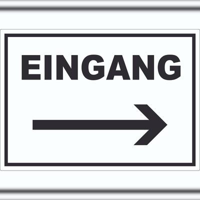 HB-Druck Eingang Aufkleber mit Pfeil nach rechts A3 (297x420mm)