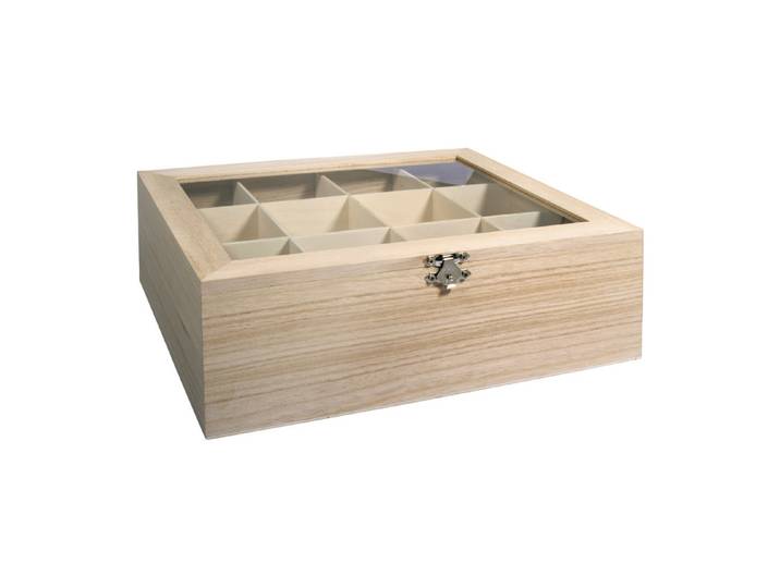 Rayher Teebox aus Holz FSC 100% 28.5 × 23.5 × 9 cm