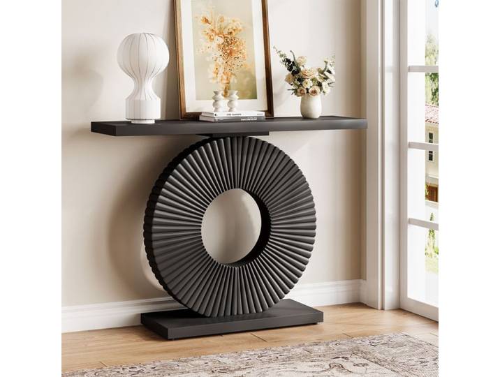 Table console - LITTLE TREE - Little Tree - Base géométrique circulaire - 100x30x79 cm - Noir