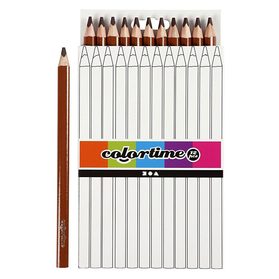 Creativ Company Driehoekige Jumbo Kleurpotloden - Bruin, 12st. (12x) (5707167160251)
