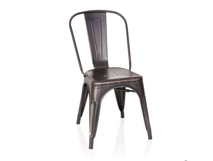 Chaise de bistrot - hjh OFFICE - VANTAGGIO COMFORT - Noir/Or - Métal