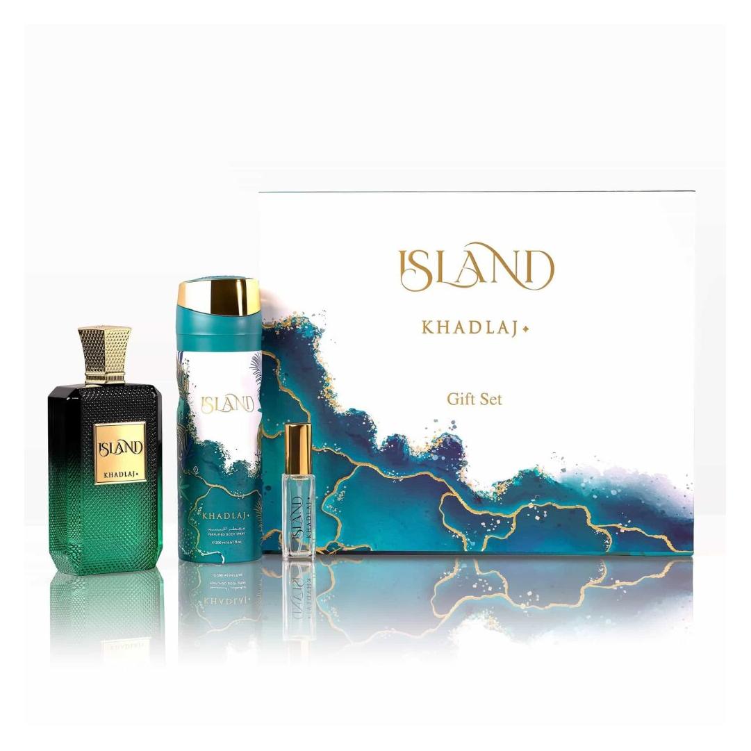 Khadlaj Island Extrait de Parfum 100ml + Body spray 200ml + Extrait de Parfum 10ml (Körperpflegeset, Parfum Set) (68956487)