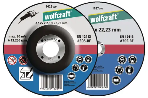 Wolfcraft 1622300 Trennscheibe gekröpft 125mm 5 St. Metall