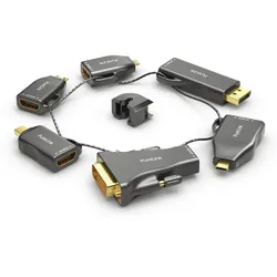 PureLink Adapter Ring Groß - 6x HDMI 4K60Hz - miniDP/DP/USB-C/Mini HDMI/Micro HDMI/DVI > HDMI, gold plated, schwarz