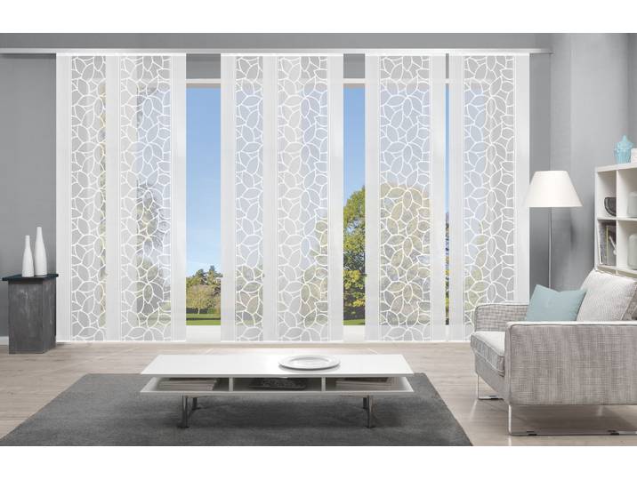 Schiebegardine HOME WOHNIDEEN JENNA Gr. 2, weiss (weiß), B:57cm H:245cm, Polyester, Gardinen, Schiebegardine, Schiebevorhang Jacquard Set