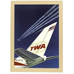 POSTER Fluggesellschaft Twa A3 Rahmen Aus Hellem Holz