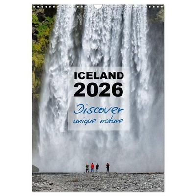 Iceland Calendar 2026 - Discover unique nature - UK Version (Wall Calendar 2026 DIN A3 portrait), CALVENDO 12 Month Wall Calendar