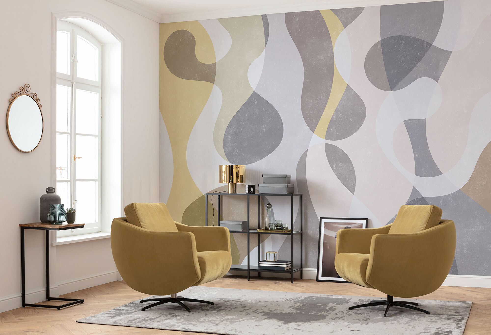 Fototapete KOMAR "Komar Vlies Fototapete - Flux Meditation - Größe 400 x 250 cm", lila (modern), H:1,4m L:2,5m, Vlies, Tapeten, Fototapete