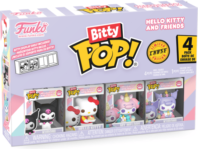 Bitty Pop! Hello Kitty 4 Pack - Funko - Kuromi, Hello Kitty, My Melody (Choose your Chase)