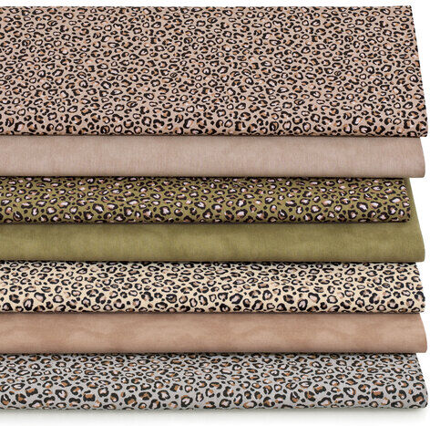Patchwork- und Quiltpaket "Leo-Print", khaki-color