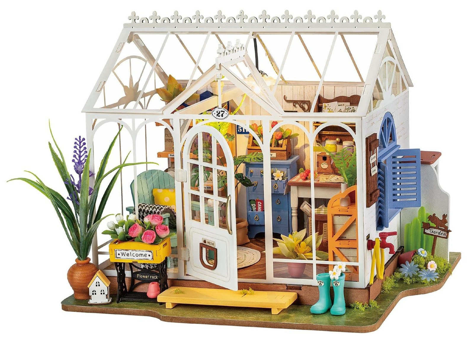 Miniatuur Houten Poppenhuis met Meubels