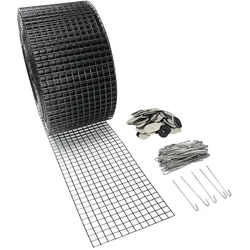 Offgridtec 30m Schutzgitter für Solarmodule Schwarz mit 100 Befestigungshaken Vogel- und Marderabwehr