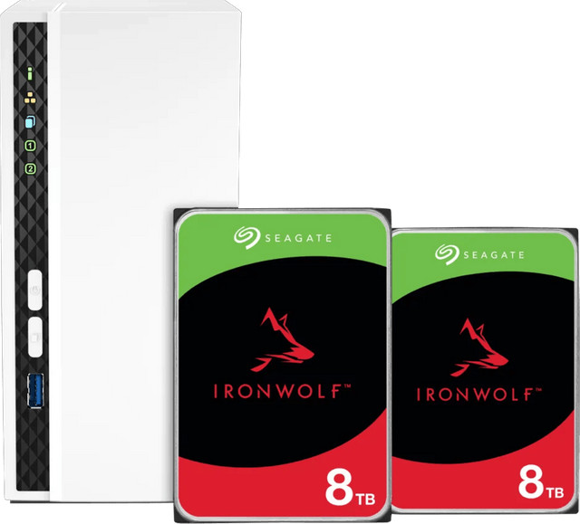 QNAP TS-233 NAS met Seagate Ironwolf 8TB Duo Pack
