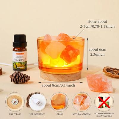 Uplifted Finds Natural Crystal Raw Stone Aromatherapy Lamp   Rose Quartz Healing Mineral Light For Home & Wellness Decor obsidian including Lamp Base
