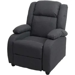 Mendler Fernsehsessel Lincoln, Relaxsessel Liege Sessel, Stoff/Textil ~ dunkelgrau