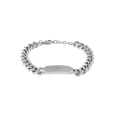 Armband POLICE "Treadstone", silber (edelstahlfarben), Armbänder, Herren, 22cm, Edelstahl, Armband