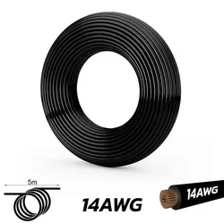 Schwarzes Kabel 14 AWG - 5M