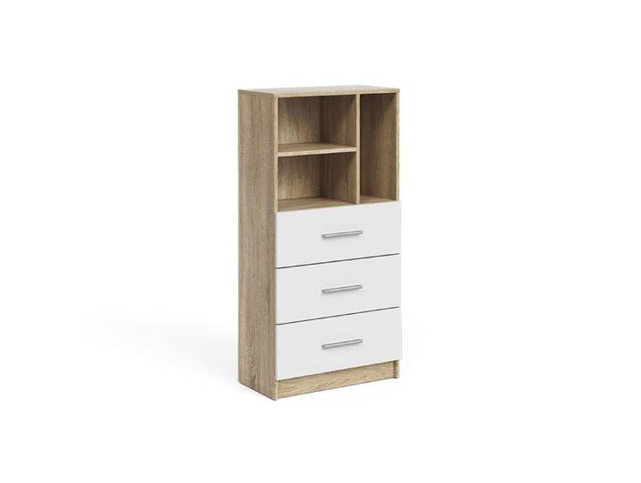 Armoire universelle Tomy 60x120cm avec 3 tiroirs Sonoma/Blanc Vicco 63450