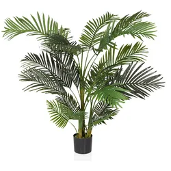Kunstpflanze / Kunstbaum ARECA II Goldfruchtpalme 150 cm Kunststoff grün hjh OFFICE
