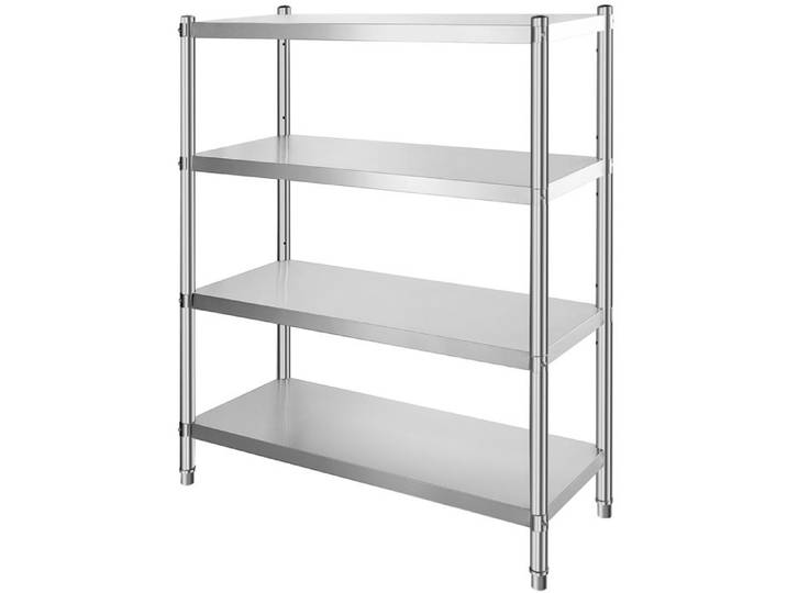 Étagère à 4 Niveaux - DUOKU - Inox - Rangement Réglable - 150 kg par Étagère - 480 x 1220 x 1500 mm