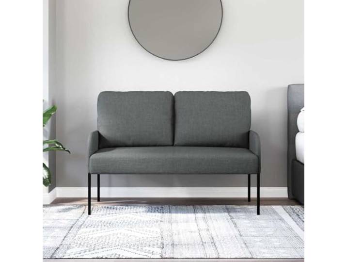 KTHLBRH Modernes Sofa, 110 cm, Dunkelgrau, Sperrholz Metallbeine, Polyester-Beschichtung, geeignet für kleine Wohnzimmer